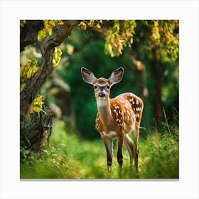 Fawn In The Forest 2 Canvas Print