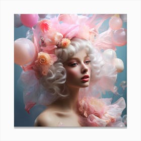 Girl With Balloons Canvas Print