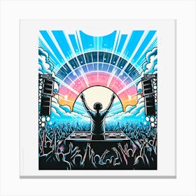 Dj At Sunset Canvas Print