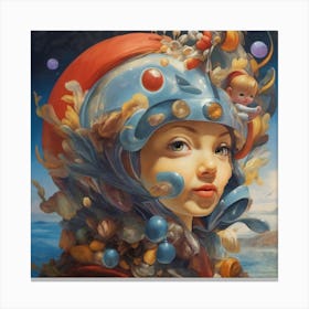 'The Girl In The Helmet' Canvas Print