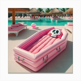 Pink Coffin floaty Canvas Print