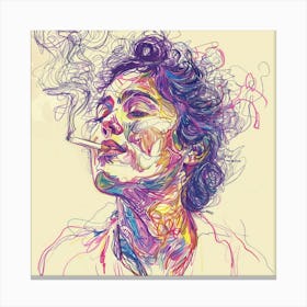 Smoking Woman Canvas Print