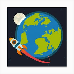 Earth In Space Canvas Print