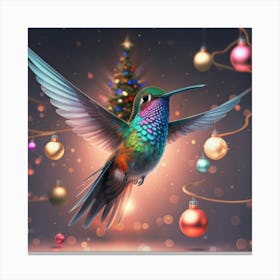 Christmas Hummingbird Canvas Print