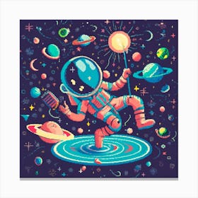 Pixel Art Space Poster 1 Canvas Print