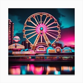 Ferris Wheel At Night Canvas Print