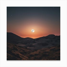 Moon Over The Desert Canvas Print