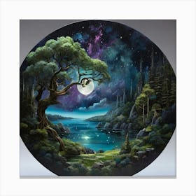 Moonlight In The Forest Canvas Print