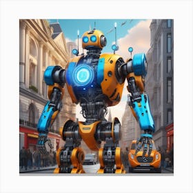 Robot In The City 38 Canvas Print