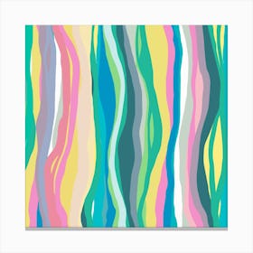 Colorful Agate Slides Square Canvas Print