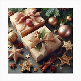 Presents And Christmas Ornaments Canvas Print