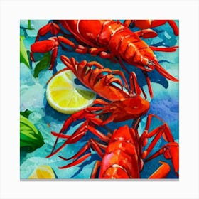 Delicious Fresh Lobsters Adeline Yeo Canvas Print