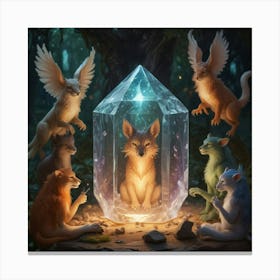 Crystal Foxes 1 Canvas Print