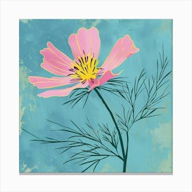 Love In A Mist 4 Square Flower Illustration Canvas Print