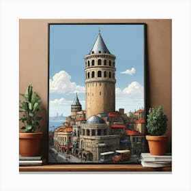 Turkish Tower paintings 1 Canvas Print