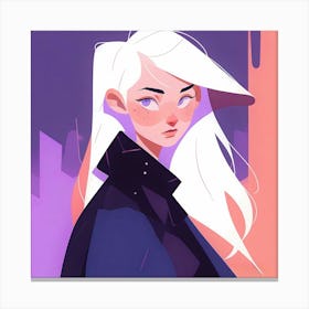 Girl With White Hair Canvas Print