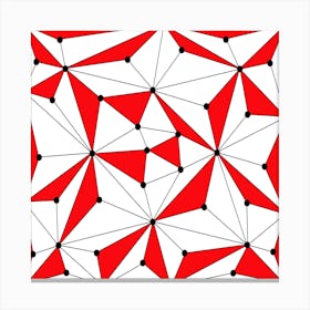 Abstract Red And White Pattern Canvas Print