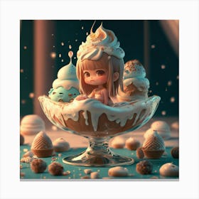 Ice Cream Girl Canvas Print