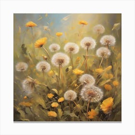 The essence of a sunny meadow, optimistic painting Canvas Print