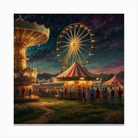 Carnival At Night 1 Canvas Print