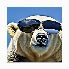 Polar Bear In Sunglasses Canvas Print