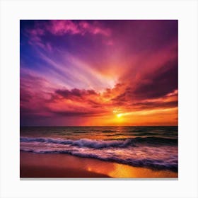 Sunset On The Beach 163 Canvas Print