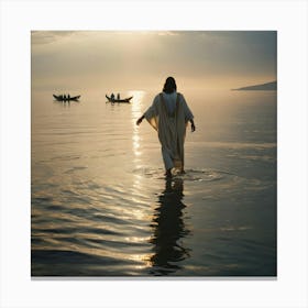 Jesus Walking In The Water 7 Canvas Print