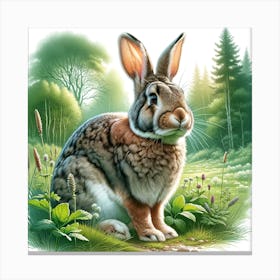 Rabbit In The Woods Canvas Print