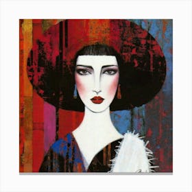 Woman In A Hat 3 Canvas Print