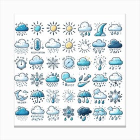 Weather Icons Set 4 Canvas Print