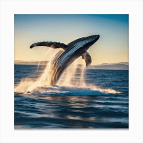 Humpback Whale Jumping Canvas Print
