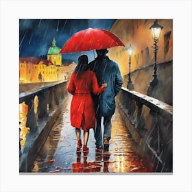 Rainy Day In Prague Canvas Print