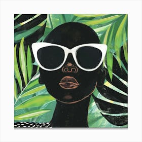 Black Woman With Sunglasses 4 Canvas Print