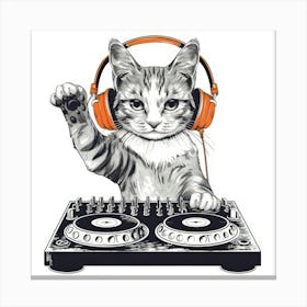 Dj Cat 2 Canvas Print