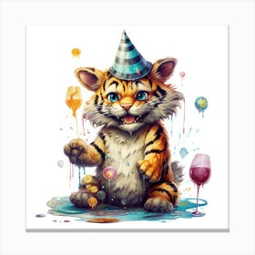 Birthday Tiger 8 Canvas Print