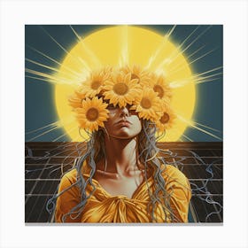 Sunflower Girl Canvas Print