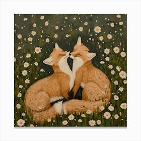 Foxes Fairycore Painting 1 Canvas Print