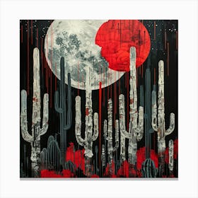 Cactus Moon Canvas Print