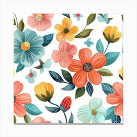 Floral Seamless Pattern 8 Canvas Print