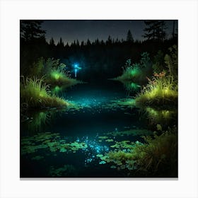 Night In The Forest 18 Canvas Print