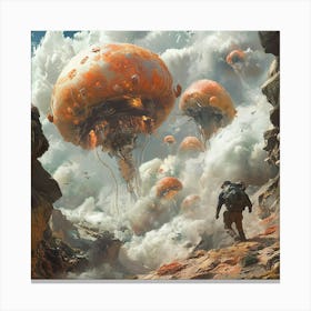 Aliens And Jellyfish Canvas Print