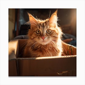Cat In box Canvas Print
