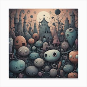 Monsters In The City art Canvas Print