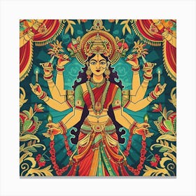 Durga Puja Themed Banner Texture With Goddess Du 1718399475 2 Canvas Print