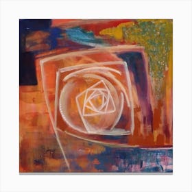 Living Room Wall Art, In Motion, Warm Colors Abstract Canvas Print