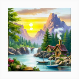 Multicolored landscape. 6 Canvas Print