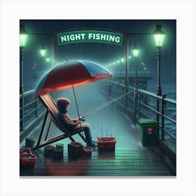 Night Fishing 5 Canvas Print