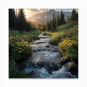 Sunrise In The Mountains Canvas Print