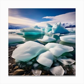 Icebergs In Iceland Canvas Print