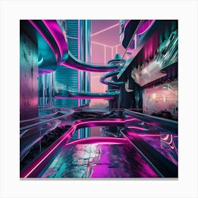 Innovative Mixed Media Style Digital Art Combining 3d, Glitch Art, And Photography 2 Canvas Print